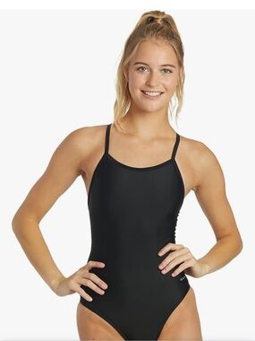🚘 🆕 Classic Black Women's One-Piece Swimsuit with Thin Straps